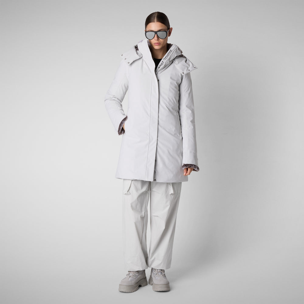 Save the duck PARKA DONNA CON CAPPUCCIO SAMANTAH GRIGIO NEBBIA Qualità Garantita