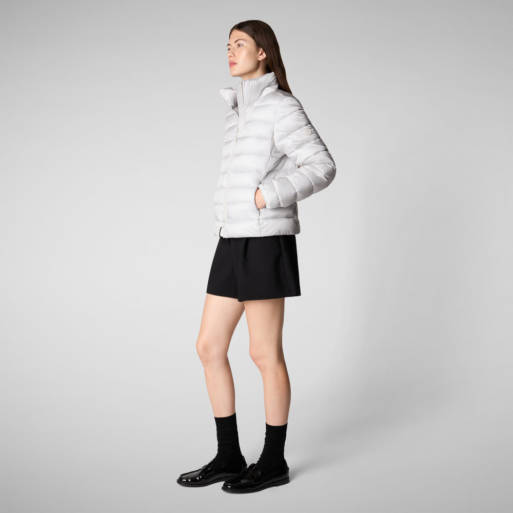 Save the duck PIUMINO ANIMAL FREE CON CAPPUCCIO DONNA LIANA GRIGIO NEBBIA Consegna Veloce