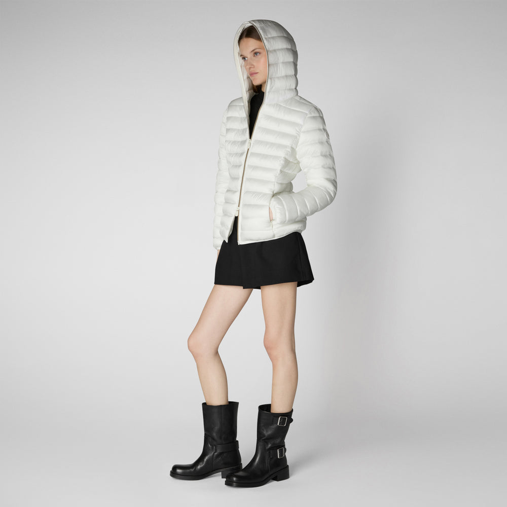 Save the duck PIUMINO ANIMAL FREE CON CAPPUCCIO DONNA ALEXIS BIANCO Promozione Limitata