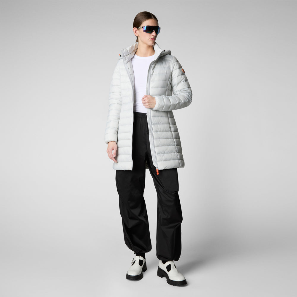 Save the duck PIUMINO ANIMAL FREE CON CAPPUCCIO DONNA CAROL GRIGIO GHIACCIO Shopping Online