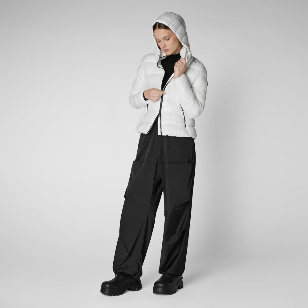 Save the duck PIUMINO ANIMAL FREE CON CAPPUCCIO DONNA COSMARY BIANCO NATURALE Affare Del Giorno