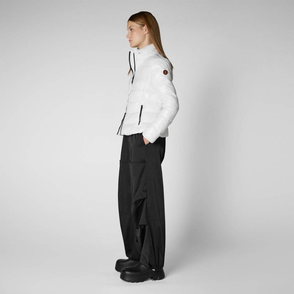 Save the duck PIUMINO ANIMAL FREE CON CAPPUCCIO DONNA COSMARY BIANCO NATURALE Affare Del Giorno