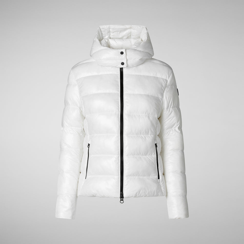 Save the duck PIUMINO ANIMAL FREE CON CAPPUCCIO DONNA COSMARY BIANCO NATURALE Affare Del Giorno