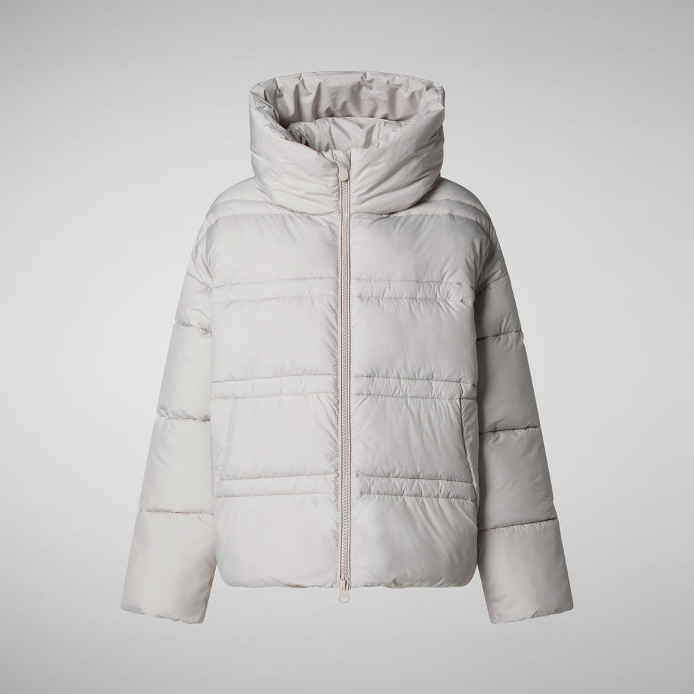 Save the duck PIUMINO ANIMAL FREE CON CAPPUCCIO DONNA KERI BEIGE CHIARO Novità