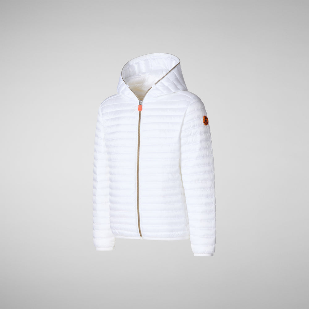 Save the duck PIUMINO ANIMAL FREE CON CAPPUCCIO BAMBINA ROSY bianco Offerta