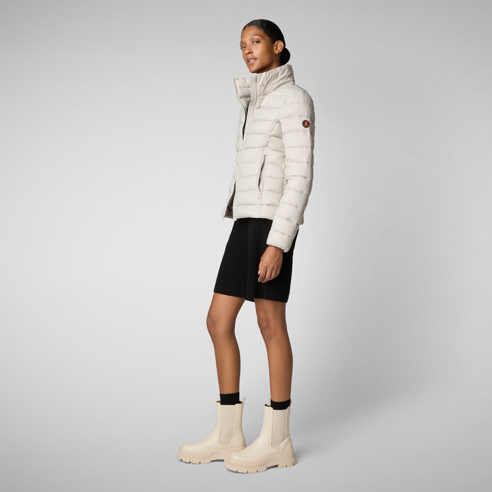 Save the duck PIUMINO ANIMAL FREE CON CAPPUCCIO DONNA AMELIE BEIGE CHIARO Promozione