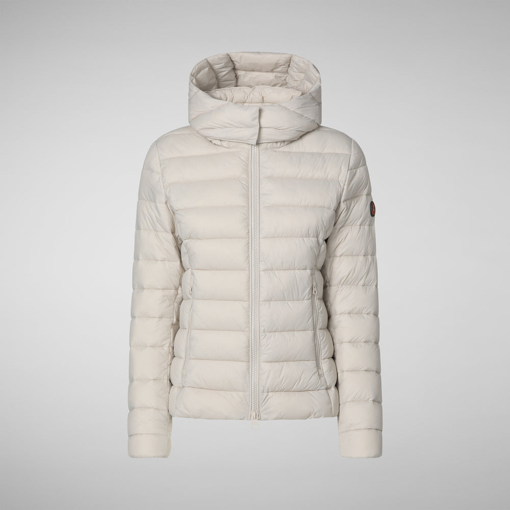Save the duck PIUMINO ANIMAL FREE CON CAPPUCCIO DONNA AMELIE BEIGE CHIARO Promozione
