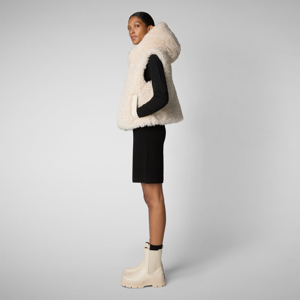 Save the duck GILET CON CAPPUCCIO DONNA KLARA BEIGE Spedizione Gratuita