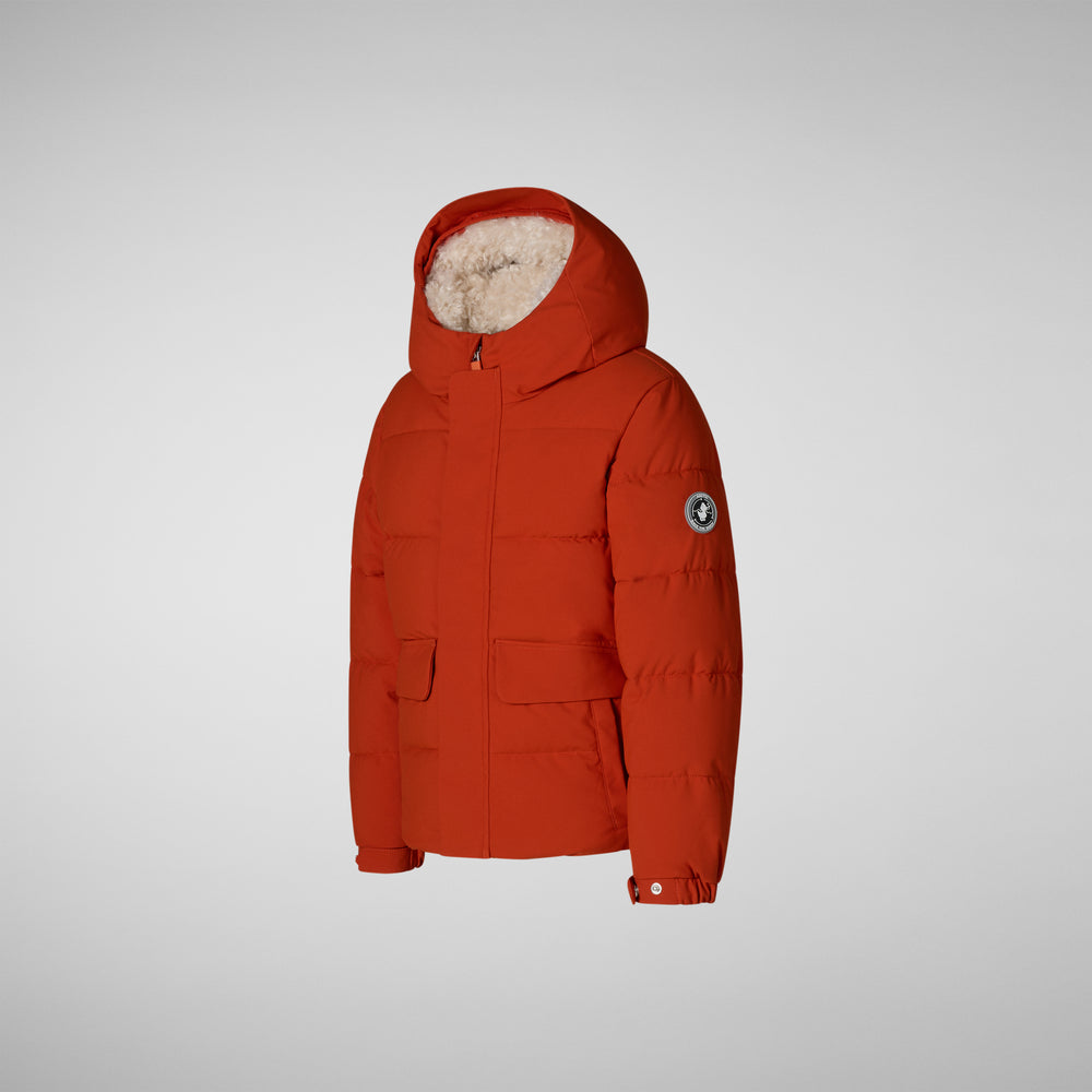 Save the duck PARKA CON CAPPUCCIO BAMBINO KLAUS ARANCIONE In Saldo