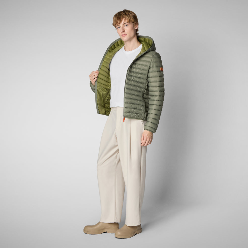 Save the duck PIUMINO ANIMAL FREE CON CAPPUCCIO UOMO DONALD VERDE PALUDE In Linea