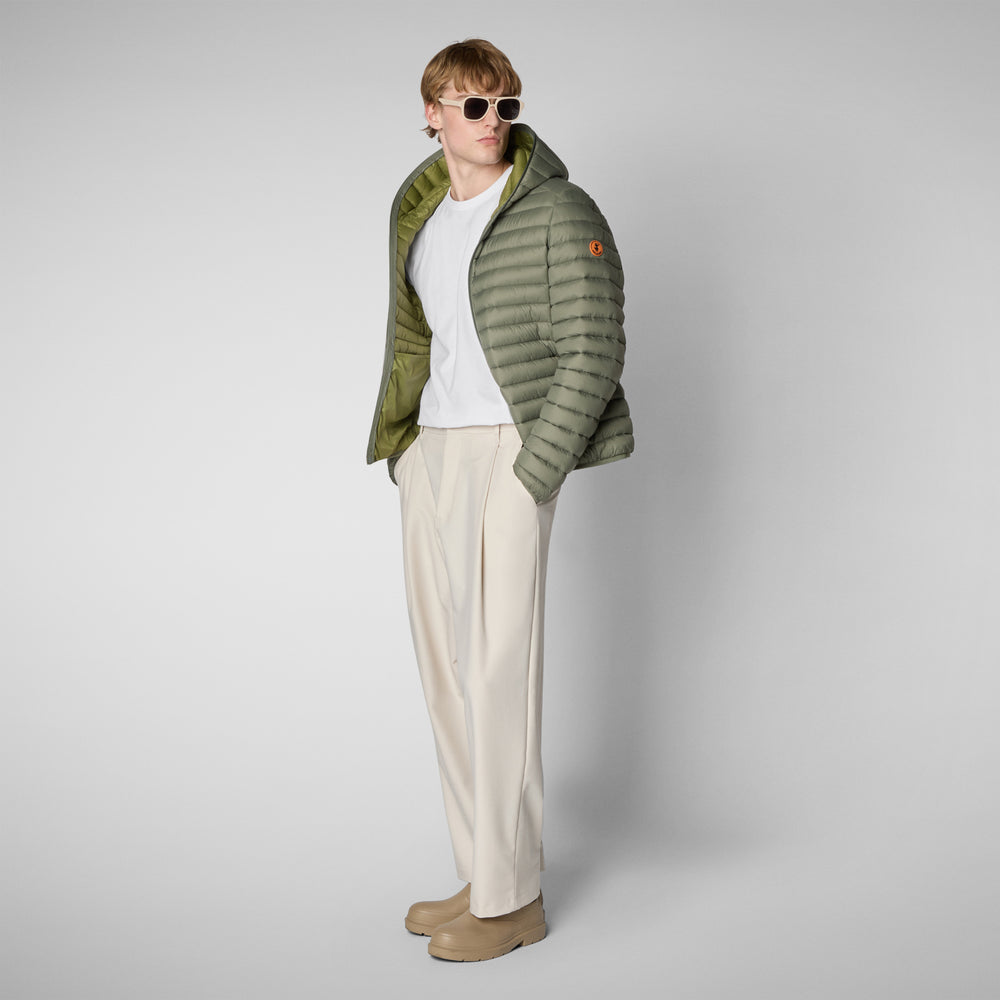 Save the duck PIUMINO ANIMAL FREE CON CAPPUCCIO UOMO DONALD VERDE PALUDE In Linea