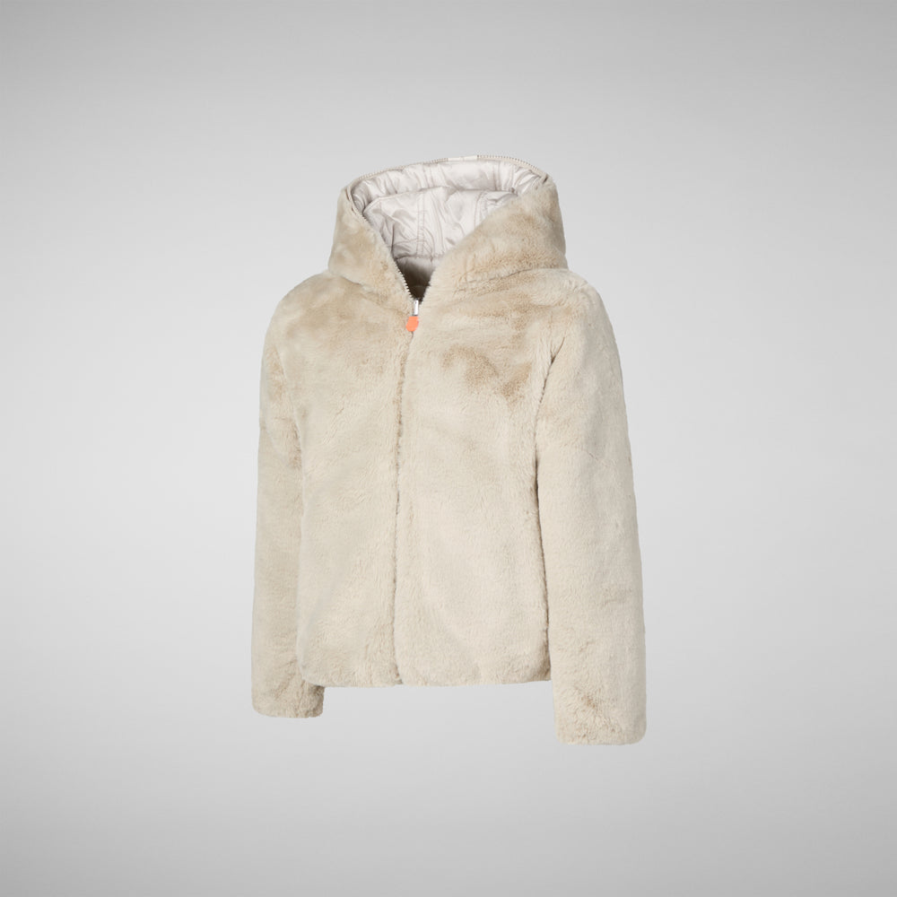 Save the duck GIACCA CON CAPPUCCIO BAMBINA CHLOE RAINY BEIGE Consegna Veloce