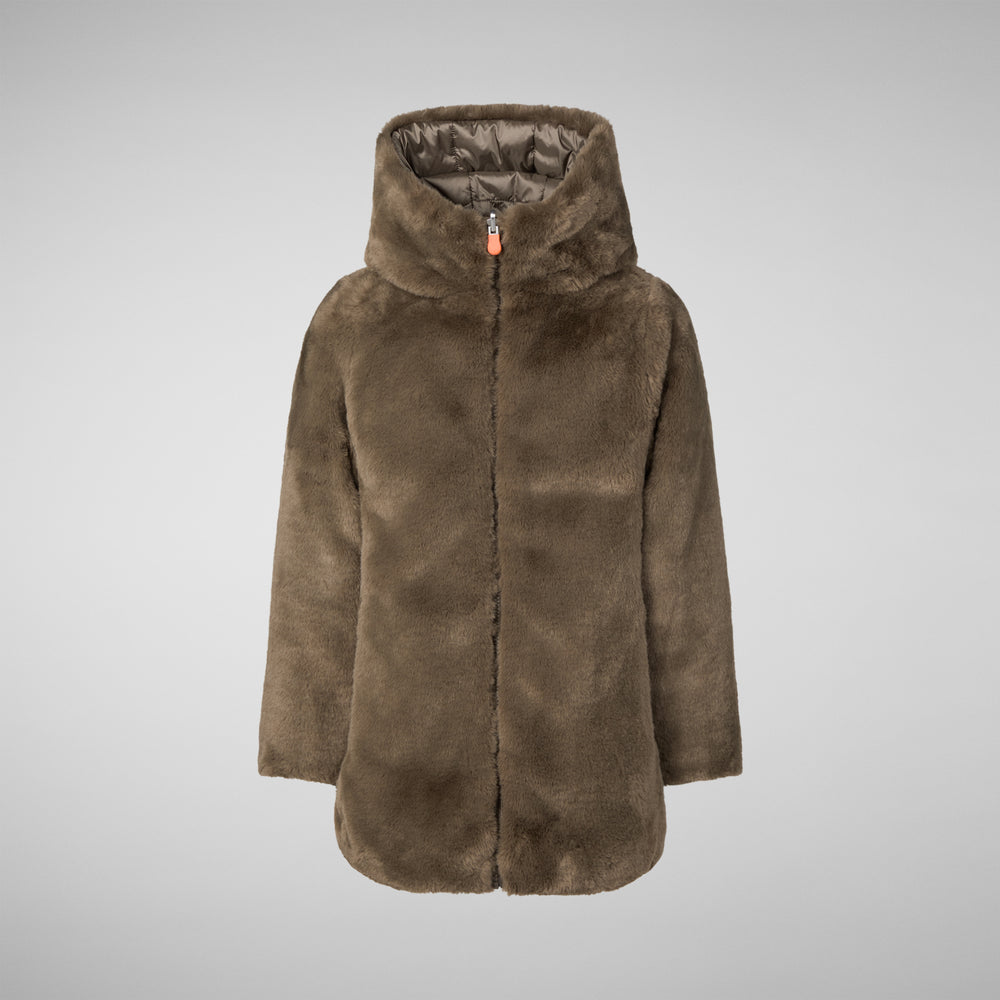 Save the duck GIACCA BAMBINA FLORA GRIGIO FANGO Fino Al -60%