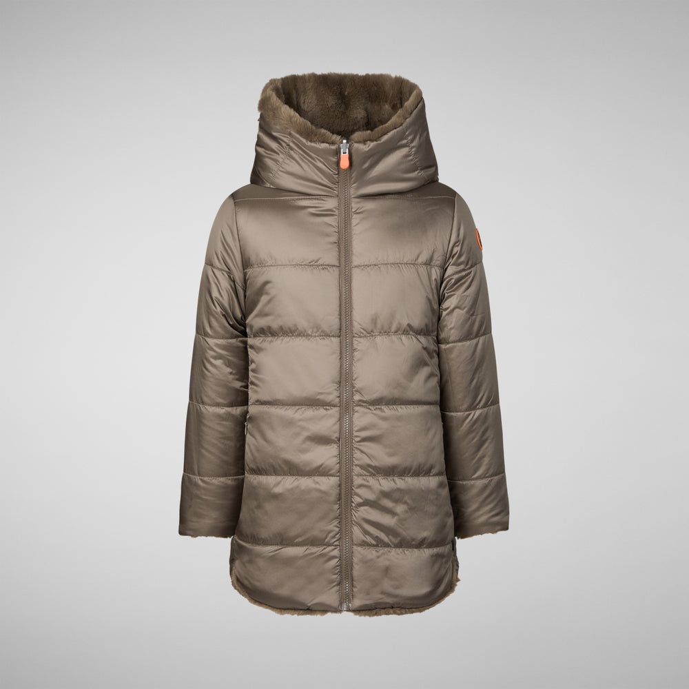 Save the duck GIACCA BAMBINA FLORA GRIGIO FANGO Fino Al -60%