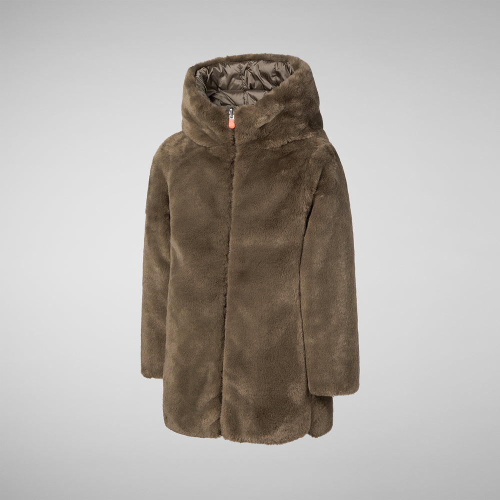Save the duck GIACCA BAMBINA FLORA GRIGIO FANGO Fino Al -60%