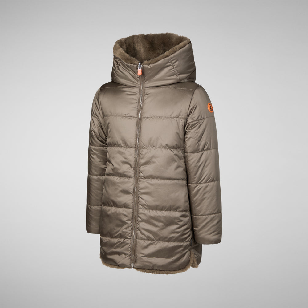 Save the duck GIACCA BAMBINA FLORA GRIGIO FANGO Fino Al -60%