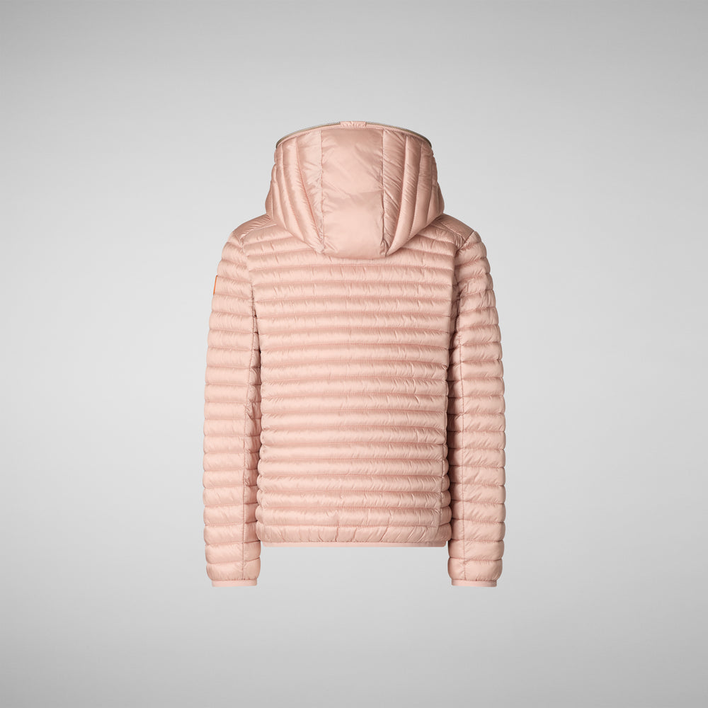 Save the duck PIUMINO ANIMAL FREE CON CAPPUCCIO BAMBINA ROSY rosa cipria Duty-free