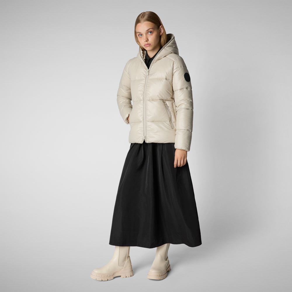 Save the duck PIUMINO ANIMAL FREE CON CAPPUCCIO DONNA LOIS RAINY BEIGE Convenienza