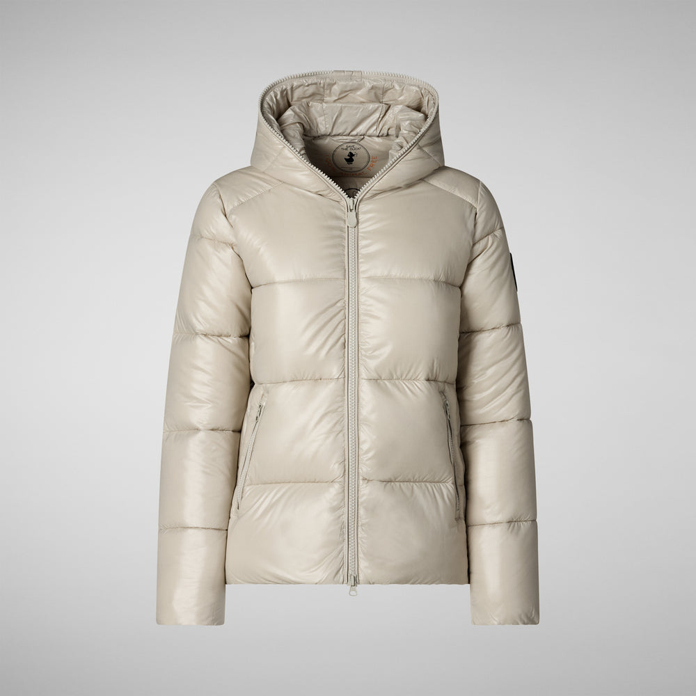 Save the duck PIUMINO ANIMAL FREE CON CAPPUCCIO DONNA LOIS RAINY BEIGE Convenienza