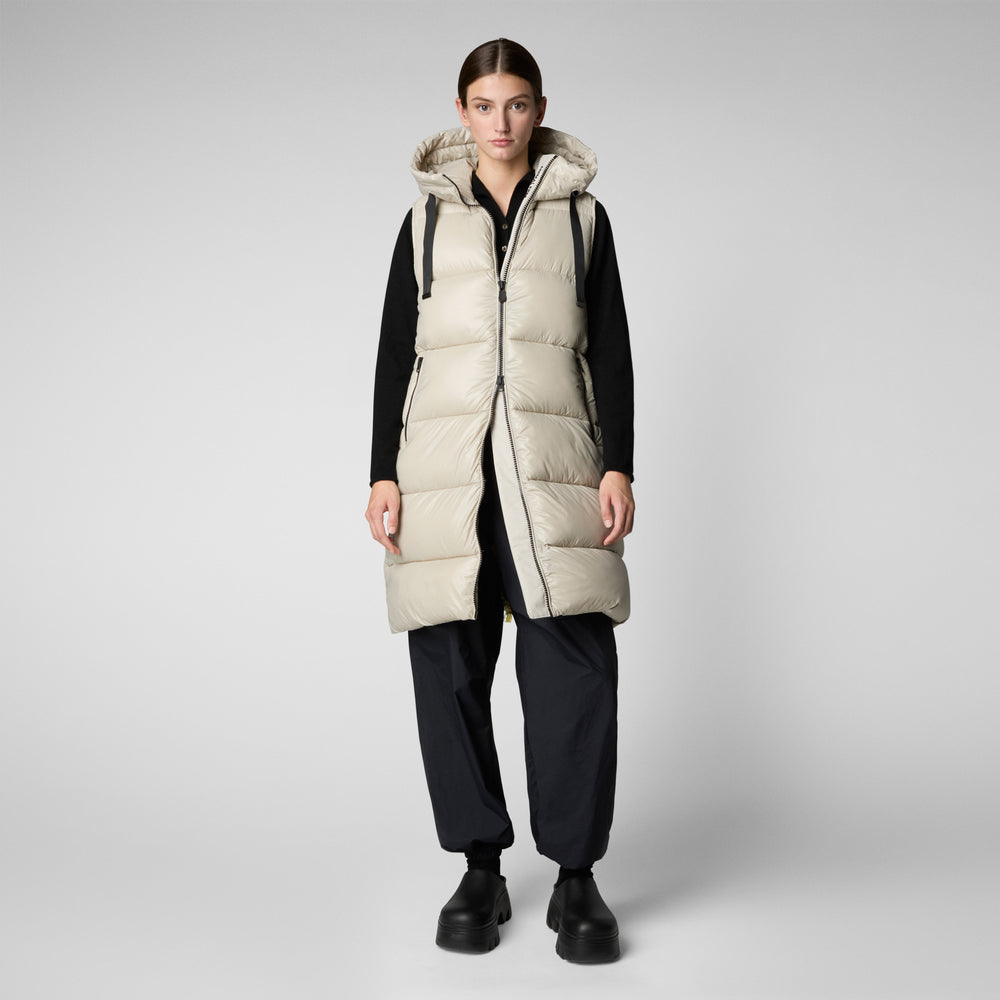 Save the duck GILET CON CAPPUCCIO DONNA IRIA RAINY BEIGE Novità