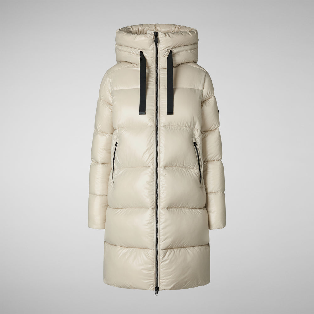 Save the duck PIUMINO ANIMAL FREE CON CAPPUCCIO DONNA ISABEL RAINY BEIGE Presa