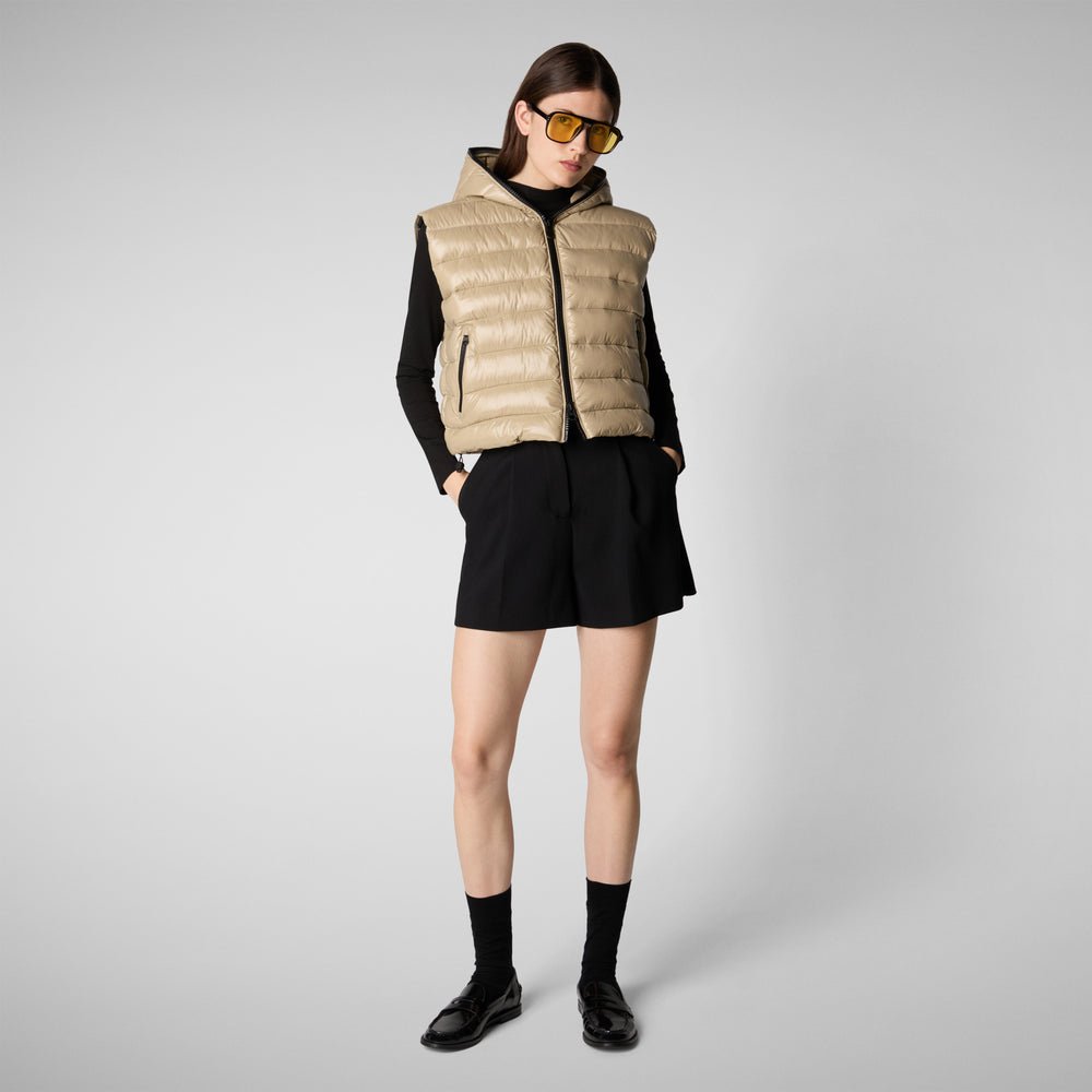 Save the duck GILET CON CAPPUCCIO DONNA ROMINA BEIGE Offerta