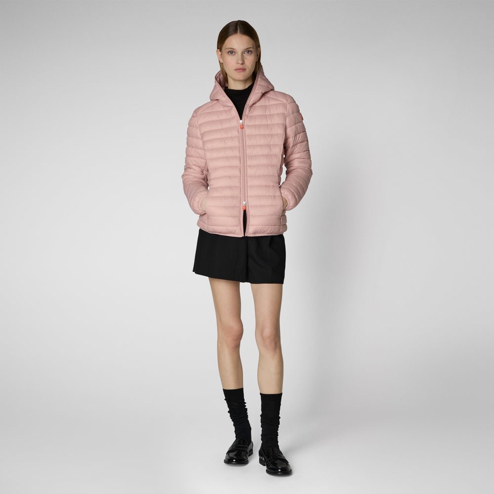 Save the duck Piumino animal free con cappuccio donna Daisy Rosa antico