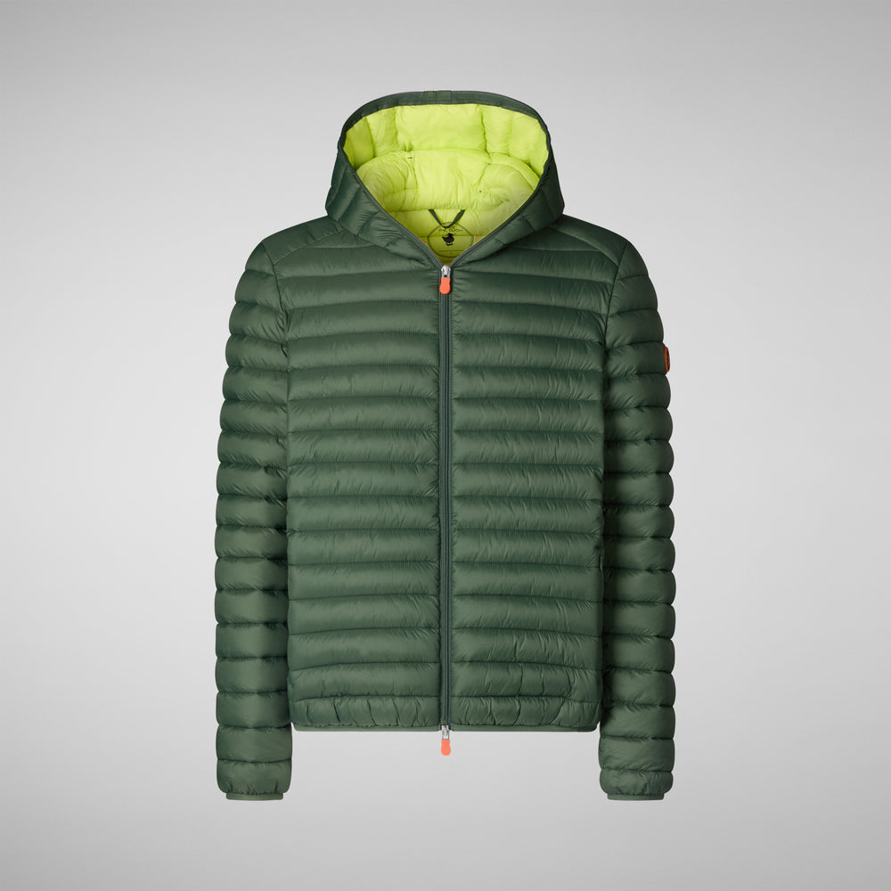 Save the duck PIUMINO ANIMAL FREE CON CAPPUCCIO UOMO DONALD VERDE TIMO Vendita