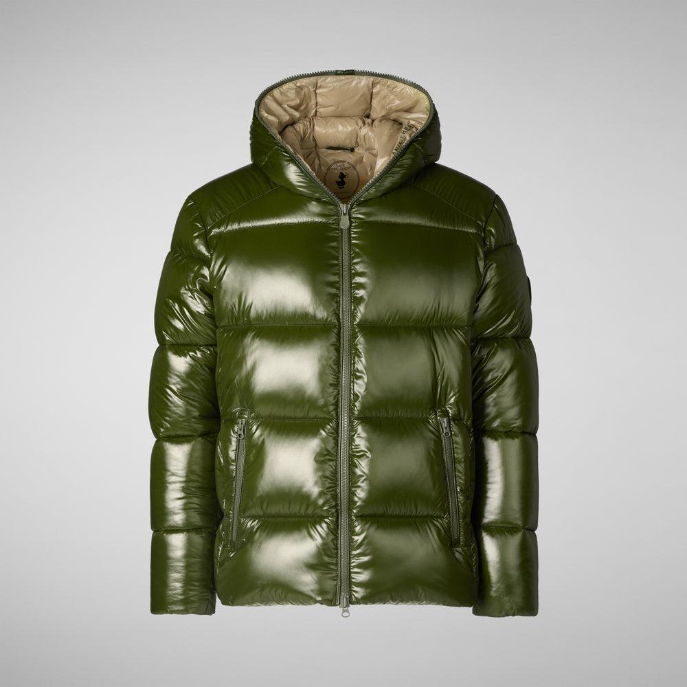 Save the duck PIUMINO ANIMAL FREE CON CAPPUCCIO UOMO EDGARD VERDE BOSCO Negozi Online