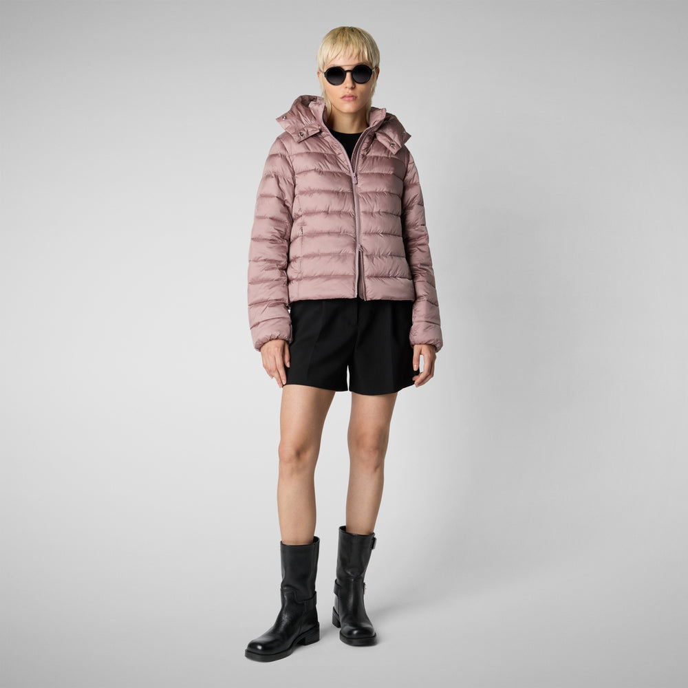 Save the duck PIUMINO ANIMAL FREE CON CAPPUCCIO DONNA LIANA ROSA ANTICO Economico