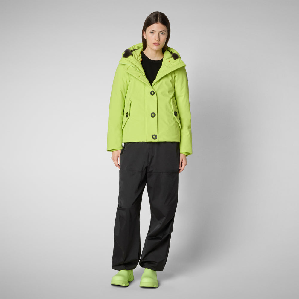 Save the duck PARKA DONNA CON CAPPUCCIO SHANON VERDE LIME Offerte