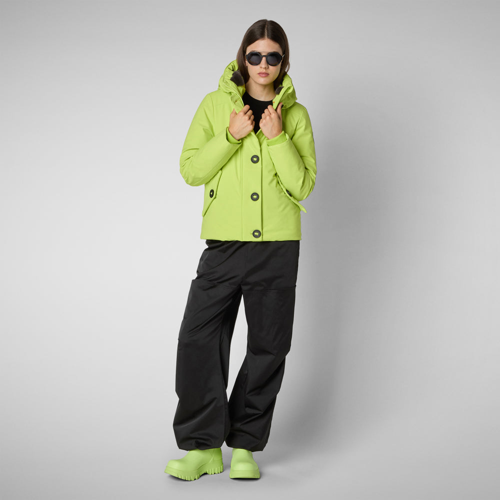 Save the duck PARKA DONNA CON CAPPUCCIO SHANON VERDE LIME Offerte