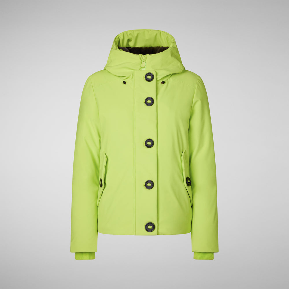 Save the duck PARKA DONNA CON CAPPUCCIO SHANON VERDE LIME Offerte
