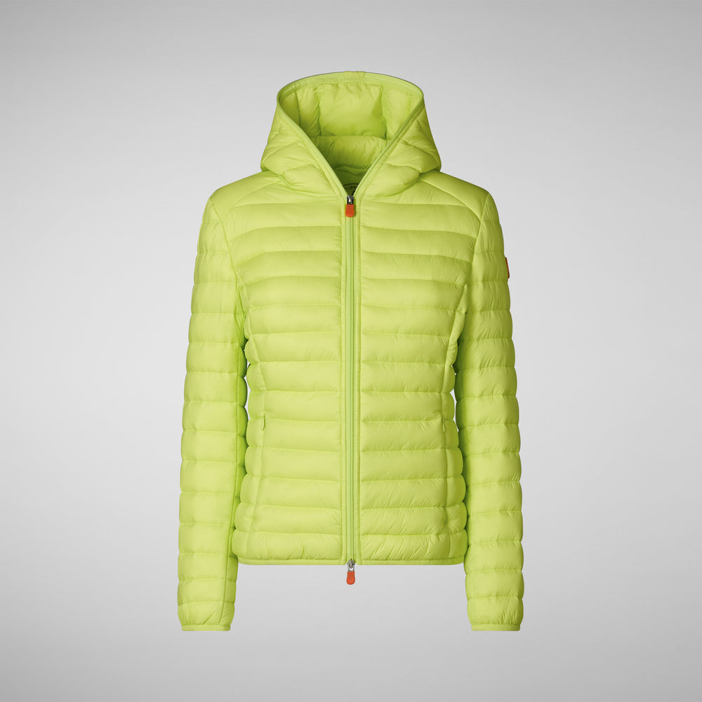 Save the duck PIUMINO ANIMAL FREE CON CAPPUCCIO DONNA DAISY VERDE LIME Vendita Economica