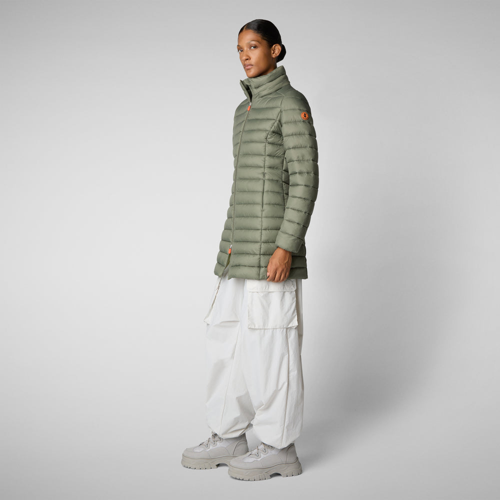 Save the duck PIUMINO ANIMAL FREE CON CAPPUCCIO DONNA CAROL VERDE PALUDE Moda