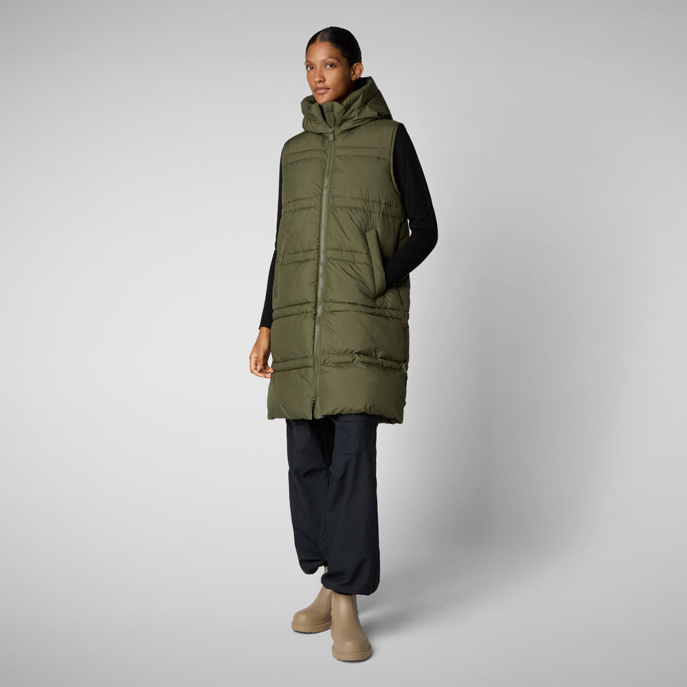 Save the duck GILET CON CAPPUCCIO DONNA JUDEE SHERWOOD GREEN Italy