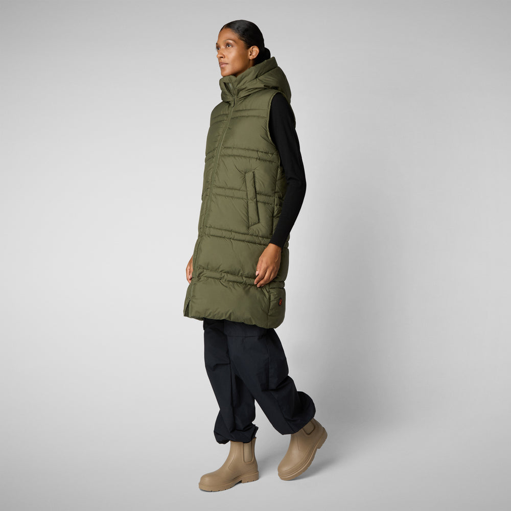 Save the duck GILET CON CAPPUCCIO DONNA JUDEE SHERWOOD GREEN Italy