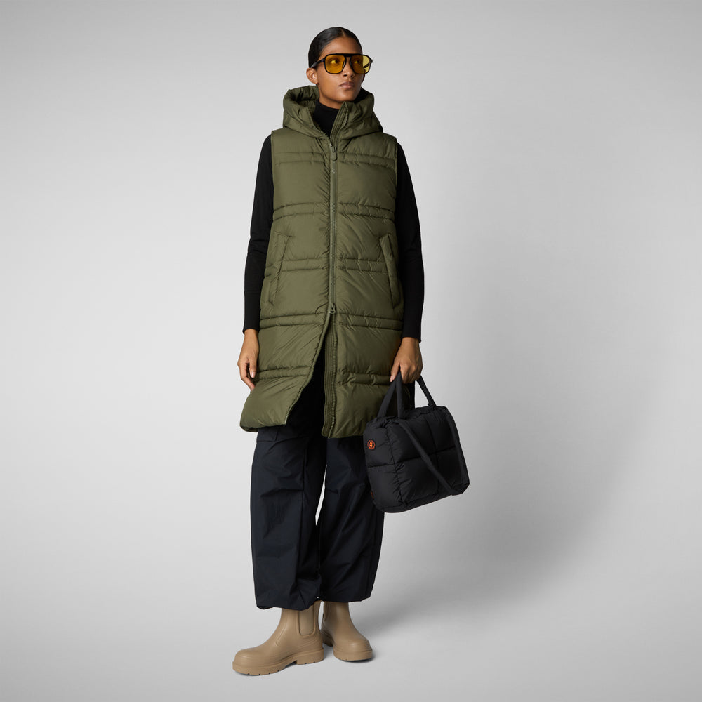 Save the duck GILET CON CAPPUCCIO DONNA JUDEE SHERWOOD GREEN Italy