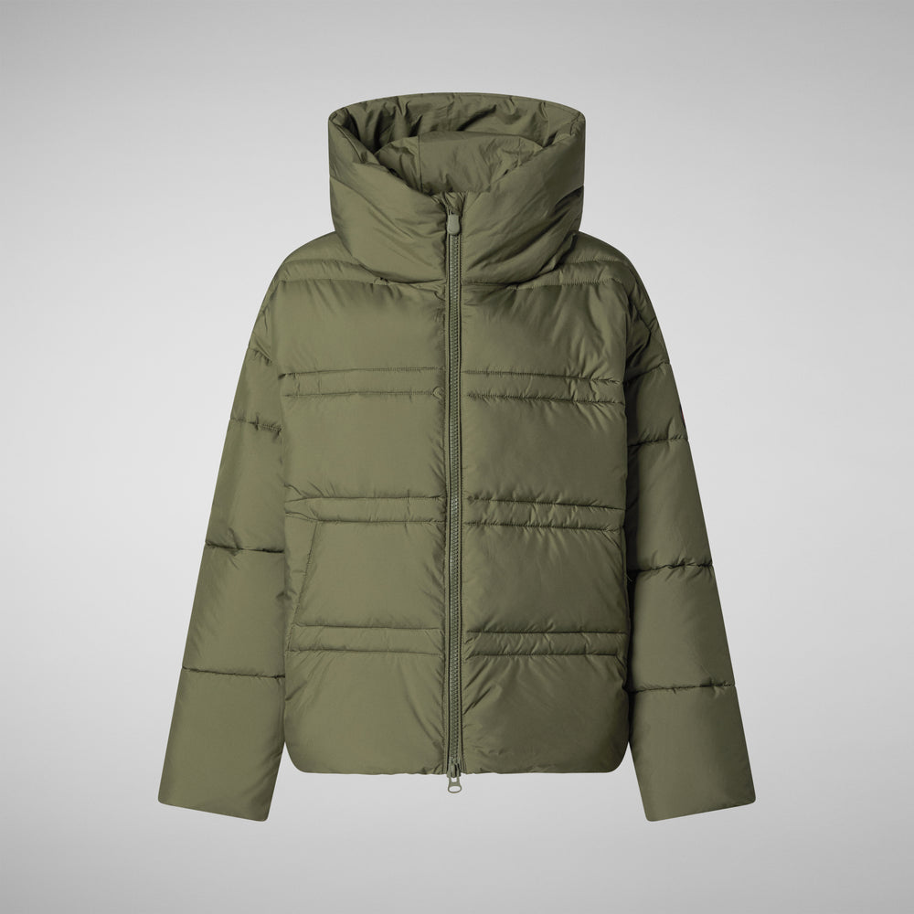 Save the duck PIUMINO ANIMAL FREE CON CAPPUCCIO DONNA KERI VERDE FORESTA Italia