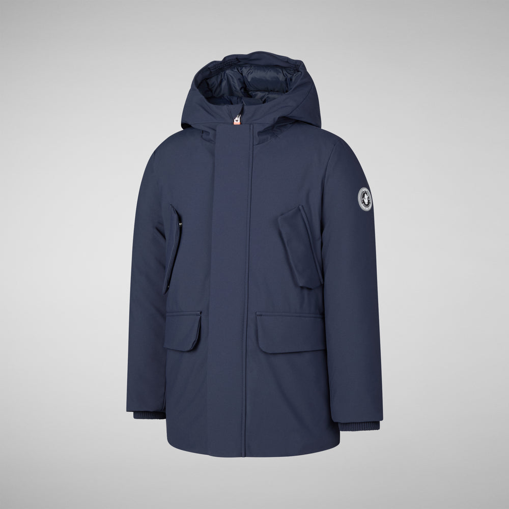 Save the duck PARKA CON CAPPUCCIO THEO BLU NAVY Qualità Garantita