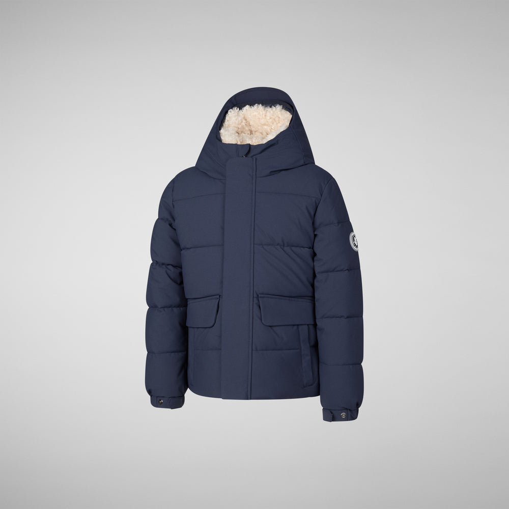 Save the duck PARKA CON CAPPUCCIO BAMBINO KLAUS NAVY BLU Negozi Online