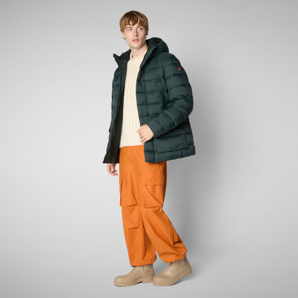 Save the duck PIUMINO ANIMAL FREE CON CAPPUCCIO UOMO LYLE VERDE NERO Shopping Online
