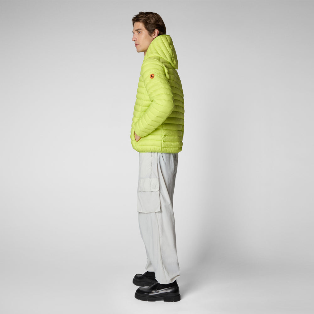 Save the duck PIUMINO ANIMAL FREE CON CAPPUCCIO UOMO DONALD VERDE LIME Presa