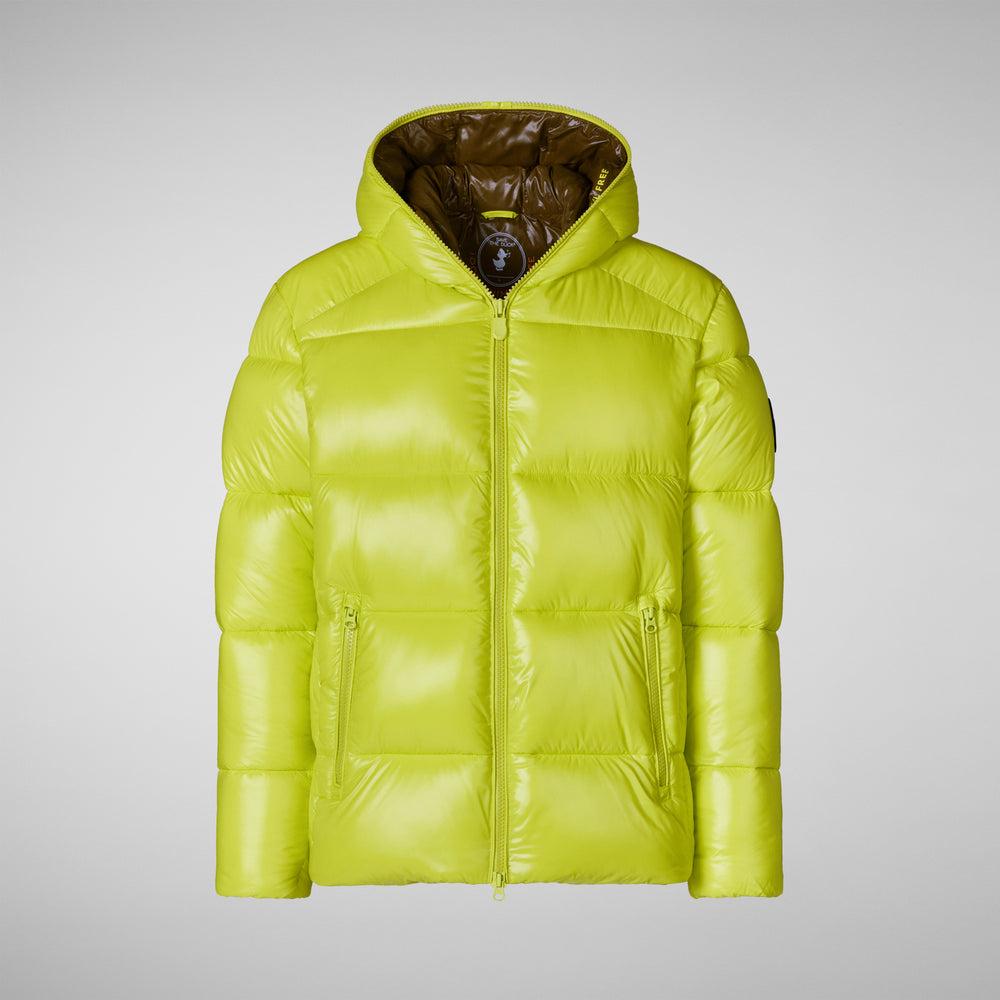Save the duck PIUMINO ANIMAL FREE CON CAPPUCCIO UOMO EDGARD VERDE LIME Sconto