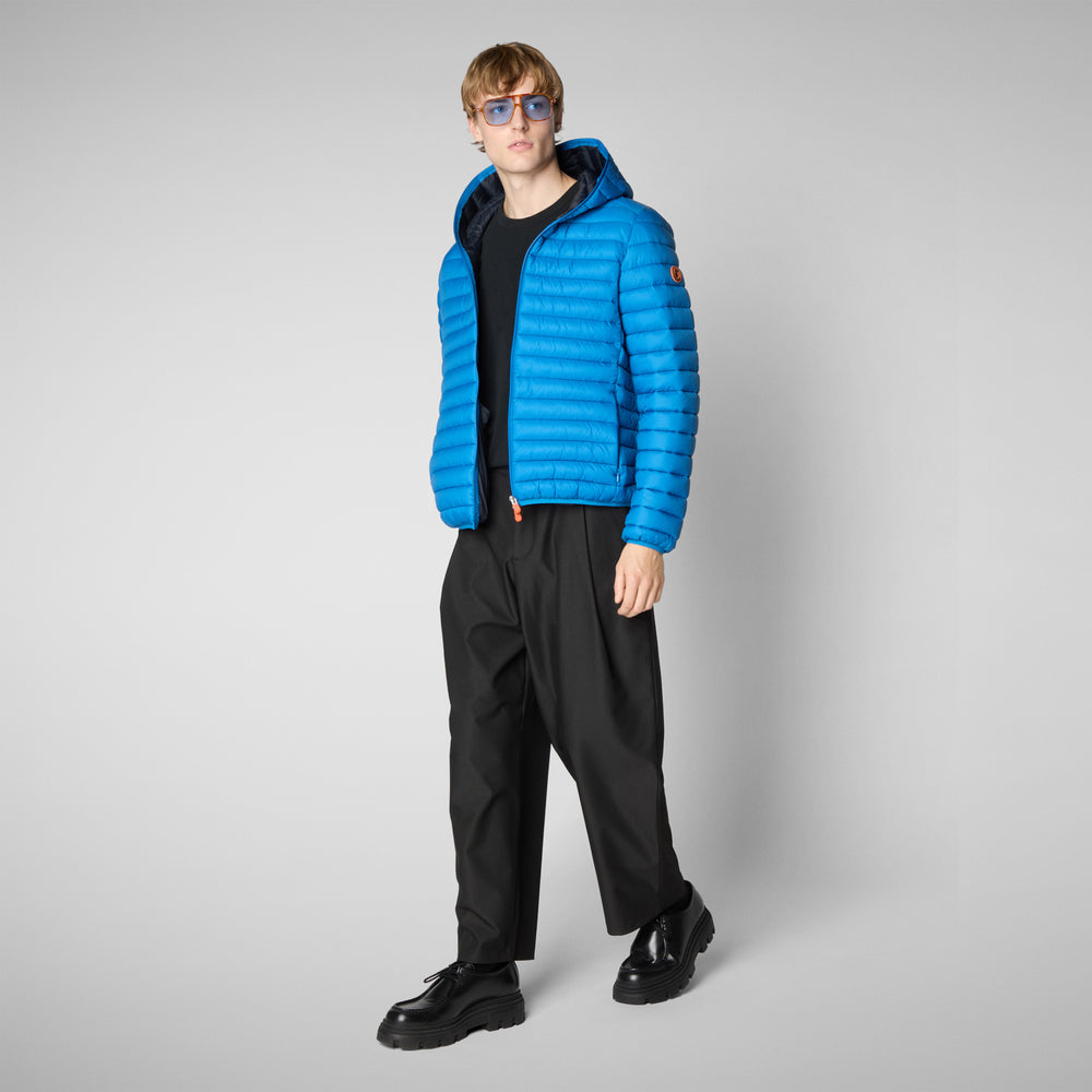 Save the duck PIUMINO ANIMAL FREE CON CAPPUCCIO UOMO DONALD BLU MIRTILLO Economico