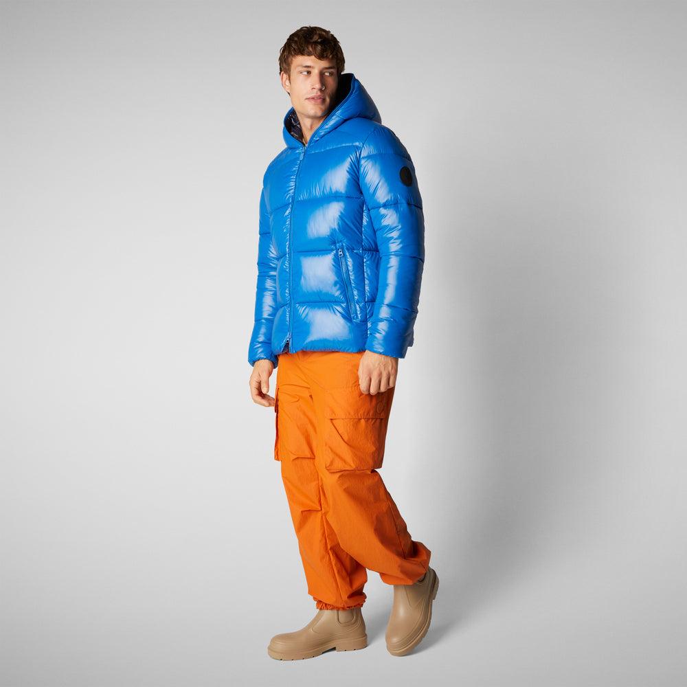 Save the duck PIUMINO ANIMAL FREE CON CAPPUCCIO UOMO EDGARD BLU MIRTILLO Online