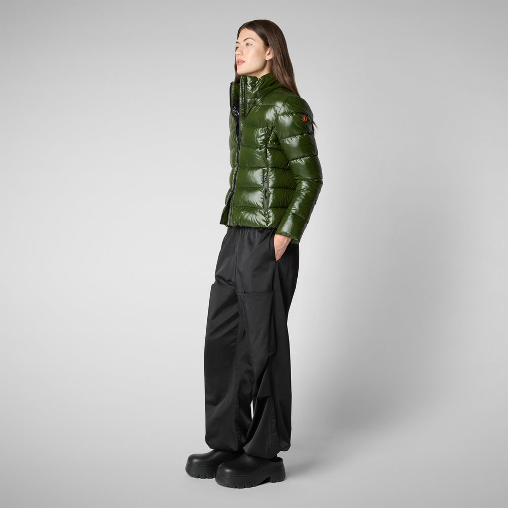 Save the duck PIUMINO ANIMAL FREE CON CAPPUCCIO DONNA COSMARY VERDE BOSCO Vendita Calda