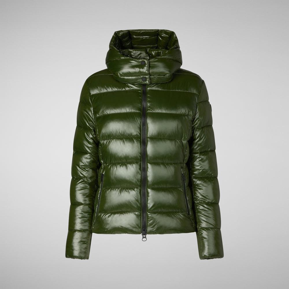 Save the duck PIUMINO ANIMAL FREE CON CAPPUCCIO DONNA COSMARY VERDE BOSCO Vendita Calda
