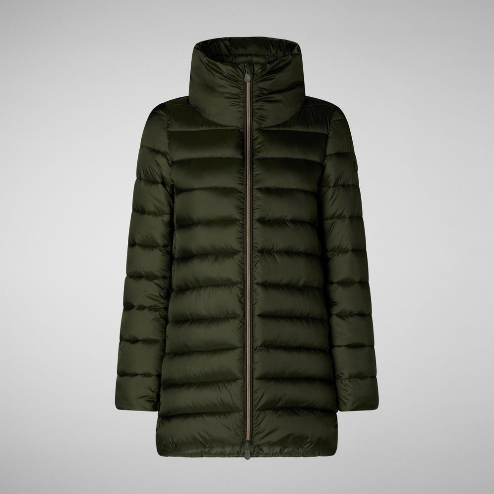 Save the duck PIUMINO ANIMAL FREE DONNA LYDIA PINE GREEN Nuova