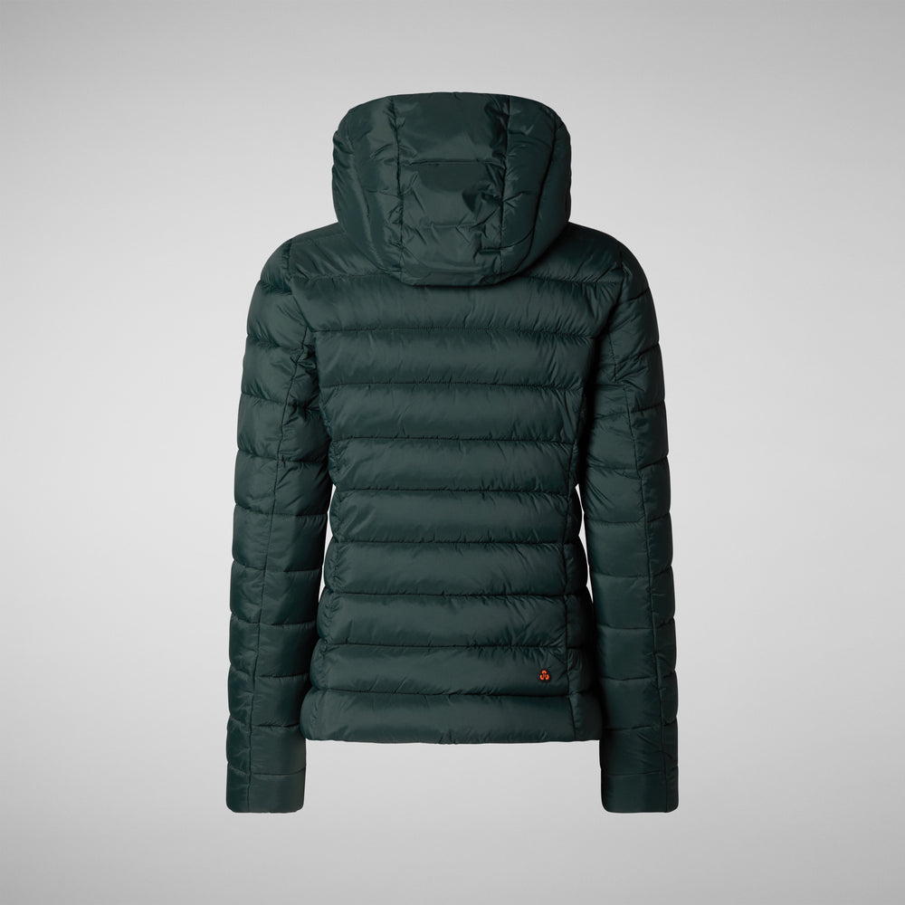 Save the duck PIUMINO ANIMAL FREE CON CAPPUCCIO DONNA AMELIE VERDE NERO Italy